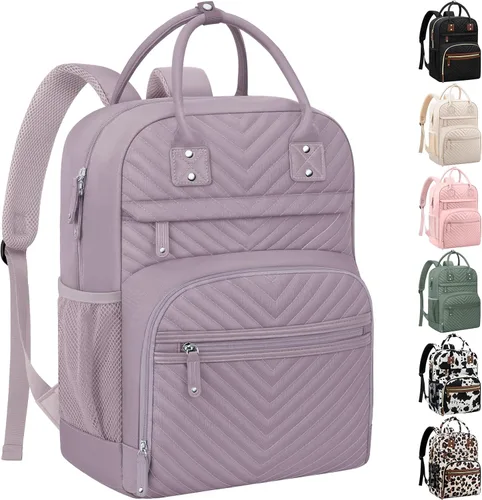 Miniatura 11 de Tenot Mochila de Pañales para Mujeres con Cambiador, Bolsa de Bebé con Bolsillos Aislados, Bolsas de Pañales Multifuncionales para Niña y Niño, Gris