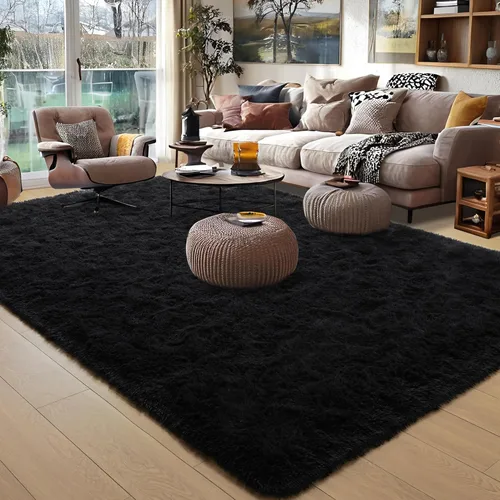 Miniatura 47 de Foxmas - Alfombra para centro de habitación, esponjosa y ultrasuave, para dormitorio, habitación de los niños, habitación del bebé, afelpada, Azul