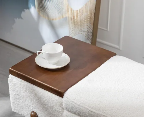Miniatura 5 de EALSON Banco de almacenamiento moderno para dormitorio, extremo de la cama, banco otomano tapizado de sherpa con almacenamiento y zapatero de Beige