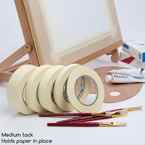 Miniatura 8 de MEEDEN 10 paquetes de cintas blancas para artistas, 0.5 pulgadas con total de 1804.5 pies (1,804.5 ft) de cinta de arte para pintura de artista