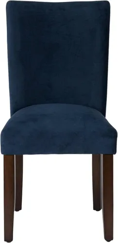 Miniatura 243 de Homepop Silla de comedor con detalles festoneados, sillas de comedor Parsons tapizadas, muebles decorativos para el hogar, tejido gris claro