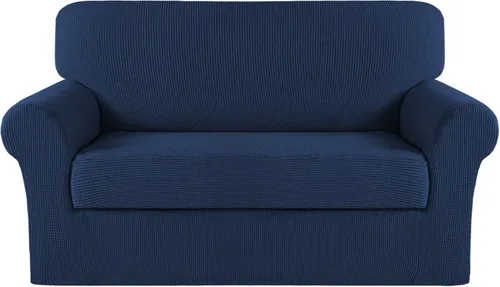 Miniatura 83 de Turquoize Fundas para sofá lavables de 2 piezas, fundas para sofá de 3 cojines, fundas elásticas para sofá con parte inferior elástica, tela