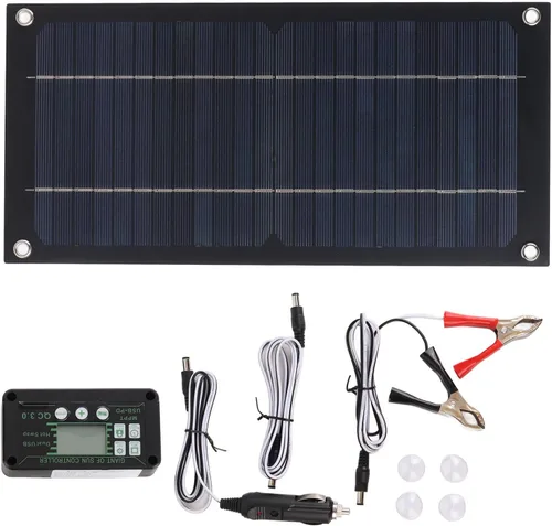 Miniatura 7 de Cargador de panel solar de 600 W, kit de panel solar portátil de 12-24 V 100 A, kit de controlador solar monocristalino, cargador de panel solar