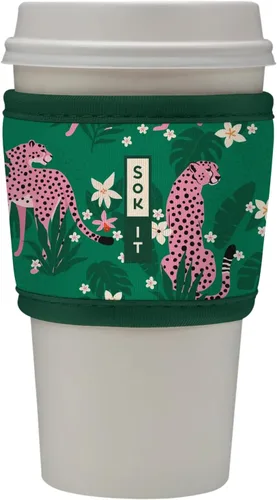 Miniatura 206 de Sok It HotSok Coffee & Tea - Funda de neopreno con aislamiento reutilizable (floral abstracto)