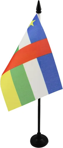 Miniatura 210 de AZ FLAG Sierra Leone Bandera de mesa 5'' x 8'' - Bandera de escritorio de Sierra Leona 21 x 14 cm - Bastón y base de plástico negro