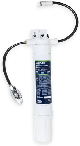 EcoPure Sistema de filtración de agua en línea para grifo principal debajo del fregadero (EPWUFF1) | Certificado NSF | Reduce cloro, sedimentos y