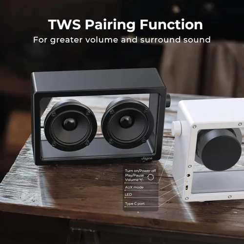 Miniatura 3 de JAYINE Altavoz Bluetooth portátil de casete, altavoces minimalistas de 16 W, Bluetooth inalámbrico potente, sonido potente HD y amplia Negro
