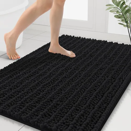 Miniatura 340 de Smiry Alfombras de Baño 24x16 pulgadas, Alfombras de Baño de Chenilla Extra Suaves y Absorbentes, Respaldo de Goma Antideslizante, Lavable a Máquina