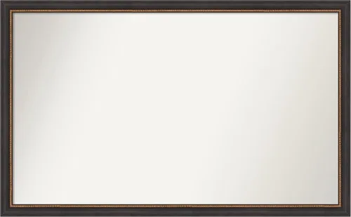 Miniatura 240 de Amanti Art Espejo de baño negro para sobre el fregadero, 23 x 23 pulgadas, espejo cuadrado negro Ashton, marco de madera tradicional mediano, se