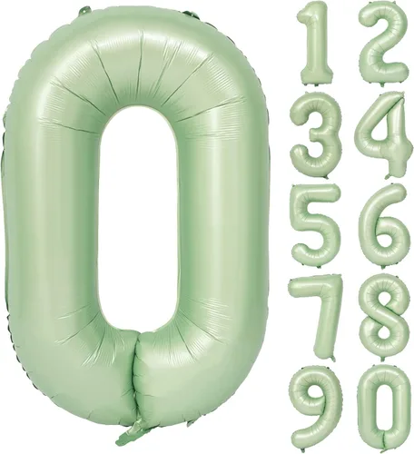Miniatura 113 de Globos de helio de 40 pulgadas con dígitos dorados para fiesta de cumpleaños., Número 0, 40 pulgadas, número 0 oro 7