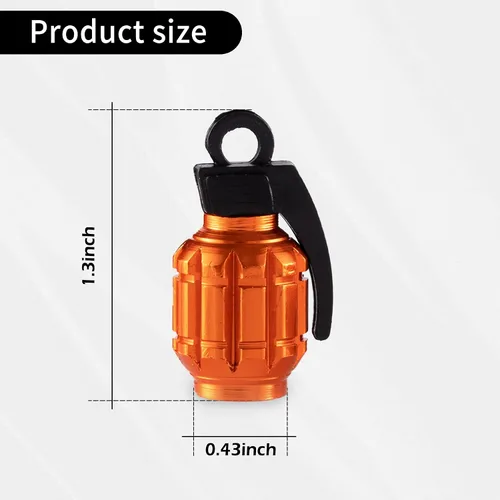 Miniatura 2 de GaRhomxy Tapones para neumáticos, tapas de vástago de válvula de neumático de automóvil, cubierta de tapas de aire, accesorios de adorno Naranja