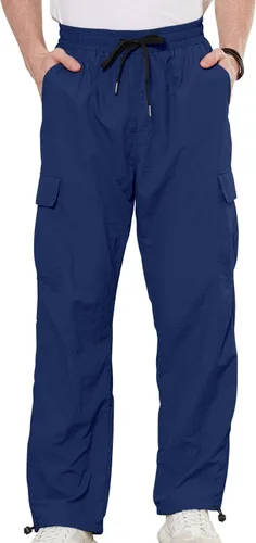 Miniatura 5 de YRW Pantalones cargo casuales para hombre, pantalones deportivos Y2K para hombre, pantalones deportivos Y2K de ajuste relajado, pantalones