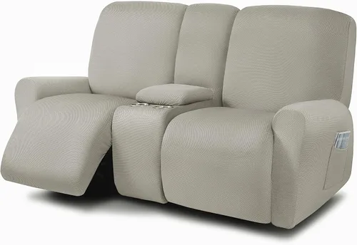 Miniatura 41 de ULTICOR Fundas para Sofá Reclinable de 8 Piezas, Fundas Elásticas de Hilo Teñido para Sofá Reclinable de 3 Cojines, Fundas Deslizables para Sofá