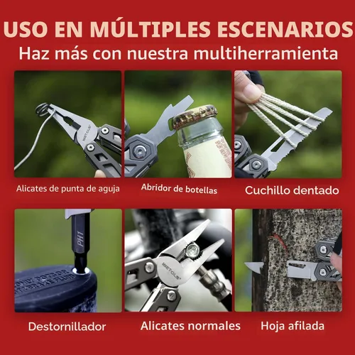 Miniatura 3 de Regalos de Navidad para hombres, papá, WETOLS 21-en-1 multiherramientas con cuchillo de bolsillo, alicates autoblocantes de acero inoxidable con 8