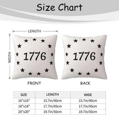 Miniatura 7 de Fundas de almohada de lino del 4 de julio de 1776, funda de almohada de lino para el Día de la Independencia, decoración de funda de almohada