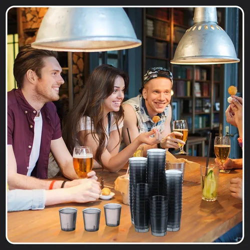 Miniatura 5 de Tioncy 100 vasos de chupito de plástico neón de 1 oz, vasos de chupito desechables de colores, mini vasos de fiesta para beber para cóctel, whisky