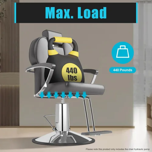 Miniatura 8 de Bomba hidráulica de repuesto para silla de peluquería, altura ajustable, capacidad de peso de 440 libras/440.9 lbs, piezas de bomba hidráulica