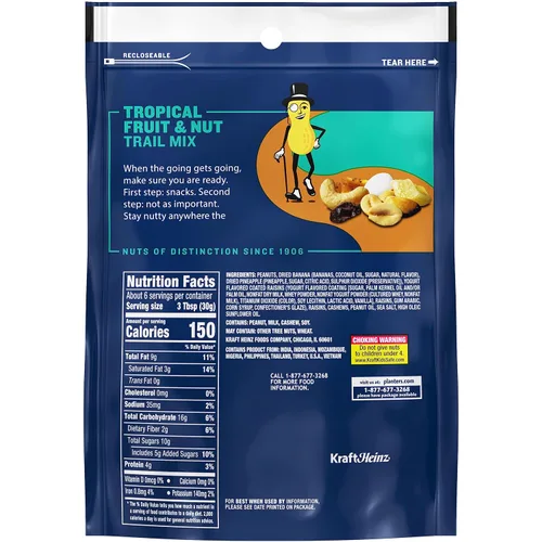 Miniatura 2 de Planters Frutas tropicales y frutos secos, mezcla de frutos secos, 6 onzas