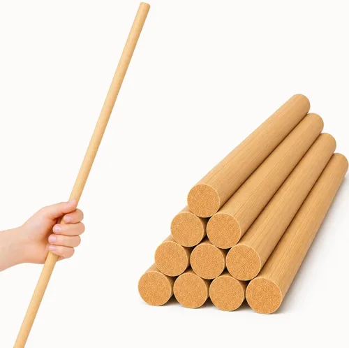 Miniatura 10 de 10 varillas de bambú de 1/2 pulgadas x 48 pulgadas de largo, clavijas redondas de madera para manualidades, proyectos escolares, palos de madera