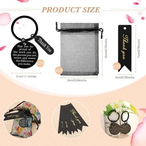 Miniatura 2 de Yinkin 72 Piezas Regalos de Agradecimiento a los Empleados al Por Mayor Regalos de Agradecimiento al Personal Bolsas de Organza con Tarjetas