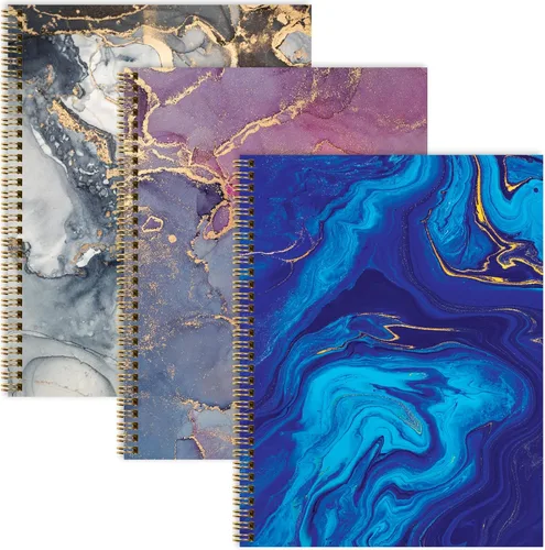 Miniatura 5 de Cuaderno de espiral de moda de 8.5 x 11 pulgadas, paquete de 3, 120 páginas, rayas universitarias (sólido)