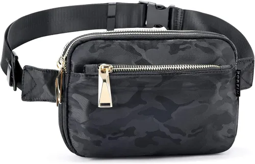 Miniatura 28 de ZORFIN Riñonera para mujeres y hombres, riñonera de moda con correa ajustable para exteriores, entrenamiento, viajes, casual, correr, senderismo