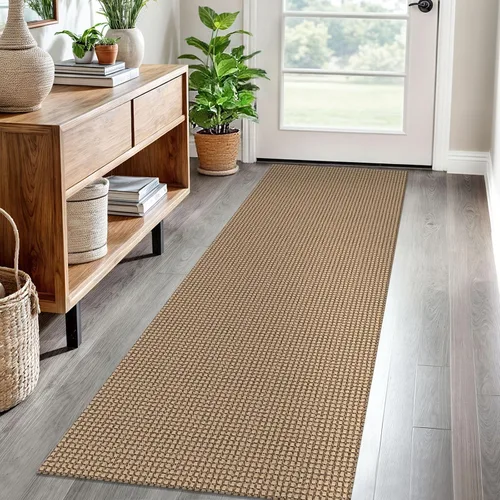 Miniatura 45 de EARTHALL Alfombra de pasillo 3x14 pies, alfombras lavables extra largas para pasillos, tejidas, antideslizante, alfombra trenzada para entrada