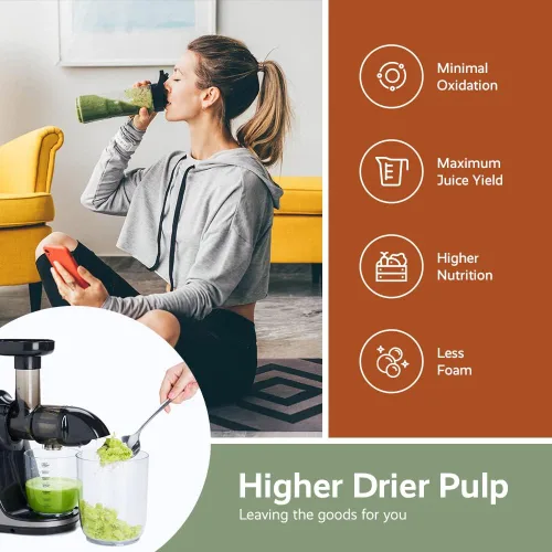Miniatura 7 de JOCUU ZM1503 - Kit de accesorios para exprimidor con cuerpo principal, barrena en espiral, filtro, tolva de alimentación y taza final incluida