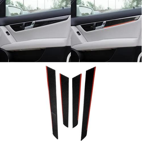 Miniatura 30 de para Mercedes-Benz Clase C W204 2011-2013 Real Cubierta de Panel de Fibra de Carbono Suave para Aire Acondicionado, Adhesivo de Marco de Panel