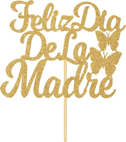 Miniatura 7 de Feliz Día de la Madre - Decoración para tartas con texto en inglés "Happy Day De la Madre", decoración española para tartas con la frase "Best Mom