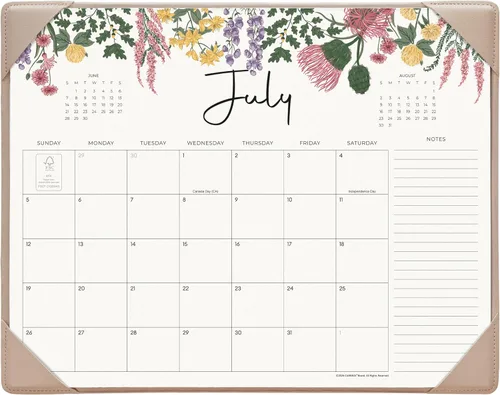 Cabbrix Calendario de escritorio 2026 con alfombrilla de escritorio, calendario de escritorio de 15 x 12 pulgadas, de enero de 2026 a junio de 2027,