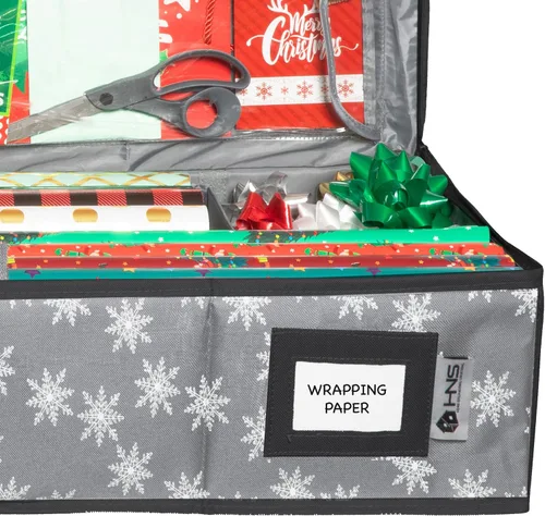 Miniatura 8 de HOLDN' STORAGE Contenedor de almacenamiento de papel de regalo de alta calidad, duradero 600D a prueba de desgarros, se adapta a 27 rollos de papel