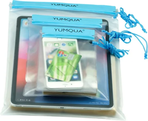 Miniatura 6 de YUMQUA Bolsa impermeable transparente, bolsa impermeable para documentos, soporte para pasaporte, funda hermética para mapas, bolsa impermeable a