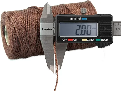 Miniatura 2 de JijAcraft Cuerda de yute de 328 pies, cuerda de cáñamo natural de 0.079 pulgadas de color para envolver regalos, 3 capas marrón para plantas Marrón