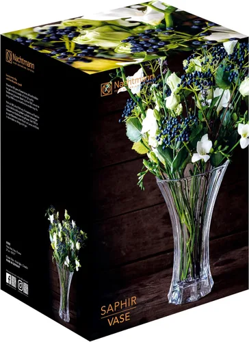 Miniatura 6 de Nachtmann Saphir Collection - Florero de cristal, 10.6 pulgadas, florero de cristal decorativo para flores, decoración del hogar y centros de mesa