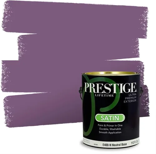 Miniatura 5 de PRESTIGE Pinturas de pintura interior e imprimación en uno, 1 galón, plano, combinación comparable de Sherwin Williams* Kimono Violet*