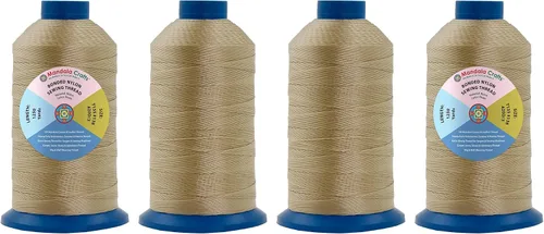 Miniatura 366 de Mandala Crafts - Hilo de nailon para coser cuero, tapicería, mezclilla y para trenzar el pelo; resistente, 1500 yardas, tamaño 69 T70 Marrón