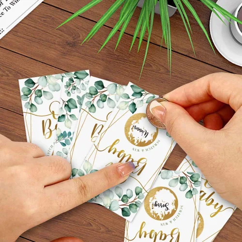 Miniatura 3 de Juego de rascar para baby shower, Oh Baby Eucalyptus Neutral Boy Girl Lucky Draw Card para actividades de fiesta, decoraciones y suministros Juego