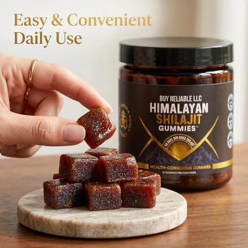 Miniatura 3 de Gomitas orgánicas Shilajit Sin azúcar de caña, endulzadas con miel orgánica Ácido fúlvico natural y húmico Veganas, probadas en laboratorio