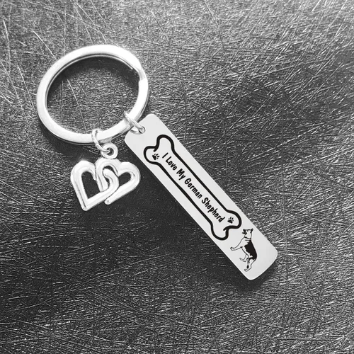 Miniatura 3 de De&ai - Llavero con texto en inglés "I Love My German Shepherd