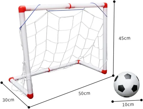 Miniatura 2 de Mini portería de fútbol con fútbol e inflador, red deportiva plegable para interiores para puerta de fútbol portátil resistente a la intemperie