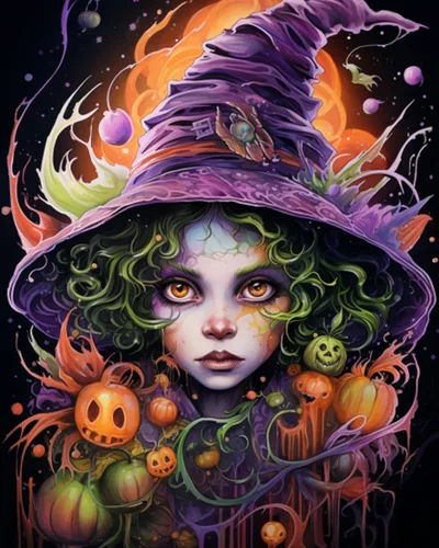 Miniatura 7 de Kit de Pintura por Números de Retrato de Mujer Calavera de Azúcar al Óleo de 16 x 20 Pulgadas, Lienzo para Halloween, Decoración para Mujeres, Chica