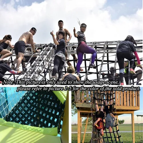Miniatura 6 de Red de carga para niños escalando, juego de red de hamaca Ninja Line Jungle Gym Fence Protection Rope Net Truck Netting, accesorios para Slacklines