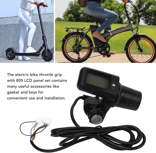 Miniatura 7 de Empuñadura de acelerador de scooter eléctrico, pantalla LCD, acelerador de media torsión para viajeros E Scooter Grip compatible con manillares