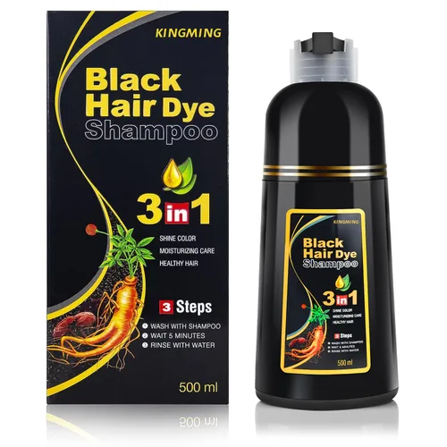 Miniatura 6 de KINGMING Champú de color instantáneo a base de hierbas marrón para cobertura de cabello gris para mujeres y hombres, 3 en 1 Champu Con Tinte