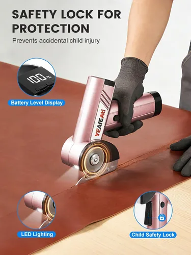 Miniatura 5 de Cordless Electric Scissors - Smart Display & 4-speed Settings, Rechargeable Cardboard Cutter Electric for Fabric, Leather, Padding & Cardboard
