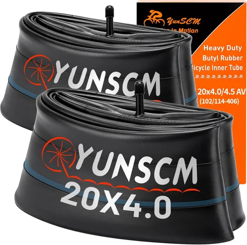 2 tubos de neumáticos de bicicleta eléctrica de alta resistencia de 20 x 4.0 (102/114-406) butilo de alta calidad compatible con 20 x 4 20 x 4 1/4