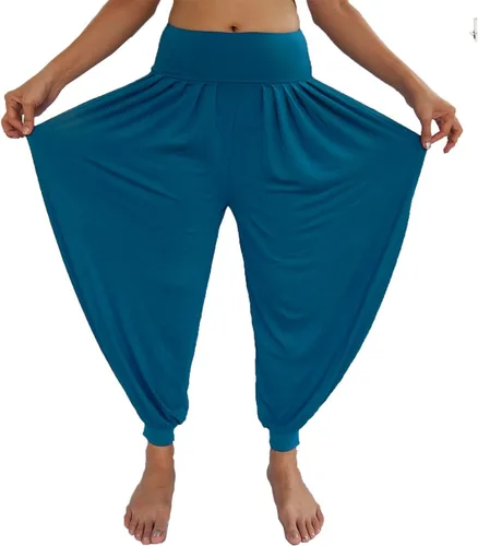Miniatura 23 de Lovely Creations Pantalones holgados con cintura elástica y harem Aladdin para mujer