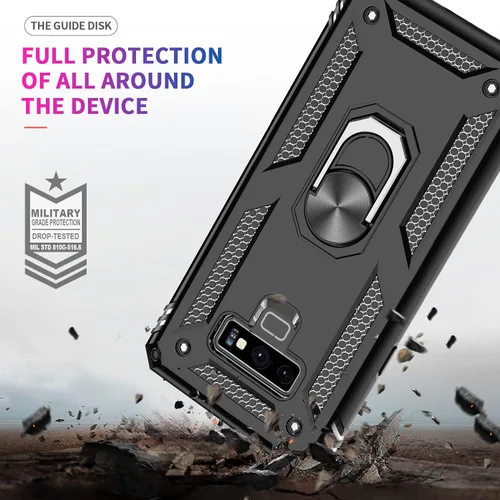 Miniatura 7 de LeYi Funda para Samsung Galaxy Note 9 con protector de pantalla curvado 3D, grado militar, a prueba de golpes, con soporte de anillo y soporte