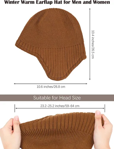 Miniatura 2 de Motarto Gorro de invierno cálido con orejeras, con forro polar grueso, elástico, resistente al viento, para hombres y mujeres